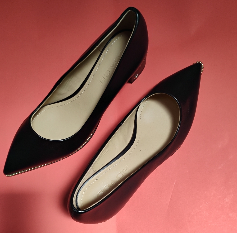 Coach Flats with Gold Detailing